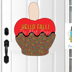 Caramel Apple Fall Autumn Sublimation Design png - Hello Fall and Blank