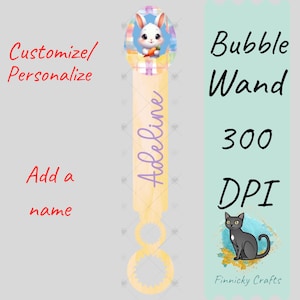 Easter Egg Bubble Wand - Sublimation Design Png Template - Gift, Favor,Reception, Toy, Basket - Personalize