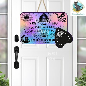Ouijabord en planchette - sublimatie digitaal ontwerpbundel - MDF, acryl, acryl glitter - oorbellen, bord, nachtlampje, tashanger