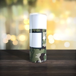 Customizable Spray Can Tumbler Template - Be Gone Template - Green Camo - Digital Design - Sublimation Tumbler