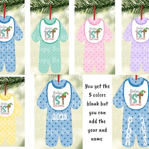 Baby's First Christmas Ornament Bundle png - Digital Design - Download - Kid Pajamas