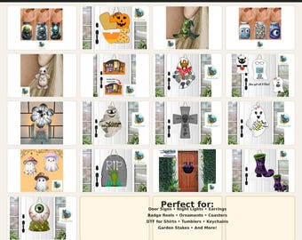 Huge Halloween Bundle  - Ornament, decor, sign, Nightlight, Sublimation, Digital, PNG, Design, Download, MDF & Acrylic