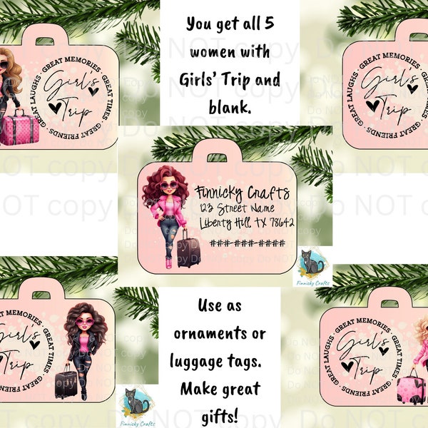 Suitcase, Luggage, Girls Trip, Sublimation, Luggage Tag, Digital, PNG, Design, Download Only, Ornament, Decoration, Sign