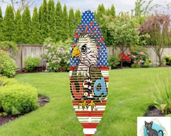 Patriotic USA Eagle, 4th of July, Independence Day, Long Oval Wind Spinner Design png