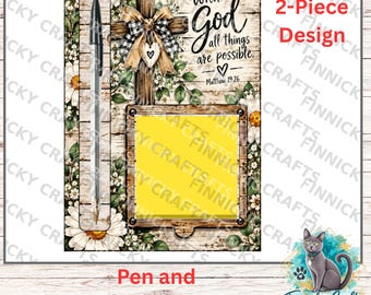 2-Piece Pen and Notepad Holder, Sublimation, Digital, PNG, Design, Download