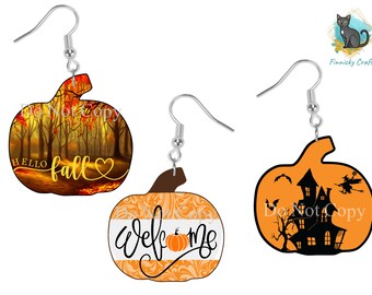 Pumpkin Earring PNG Bundle, Fall & Halloween Designs (Digital Download)
