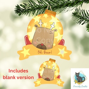 Angelbirne, Oh Deer! Weihnachtsverzierung, anpassbar, Personalisieren, Sublimation, Digital, PNG, Design, Nur Download, Nachtlicht