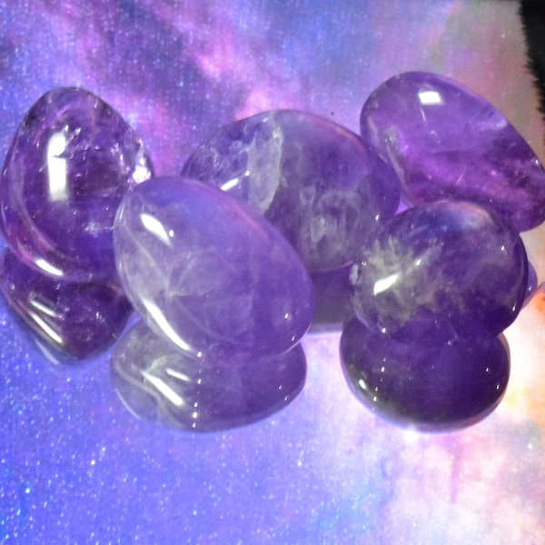 Reiki Charged PREMIUM Large Amethyst Healing Crystal Tumblestone Ethical Source