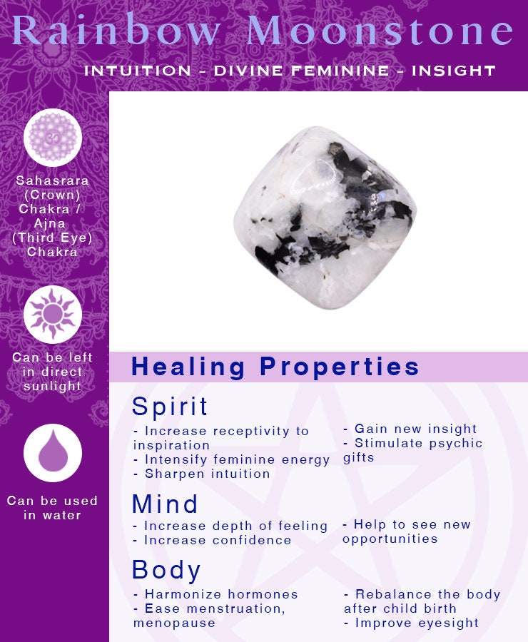 Reiki Charged PREMIUM Rainbow Moonstone Healing Crystal Etsy