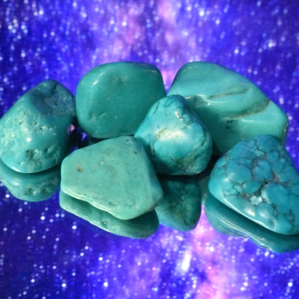 Reiki Charged PREMIUM Turquenite Turquoise Howlite Healing Crystal Tumblestone