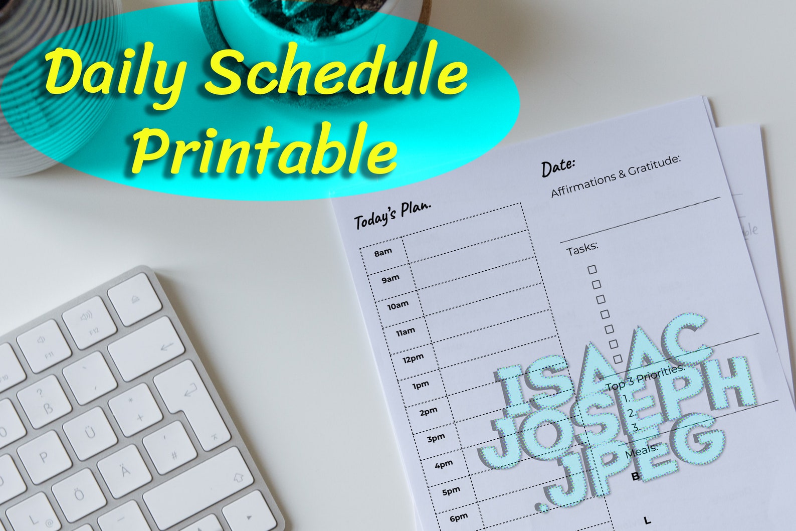 Simple daily schedule printable pdf etsy