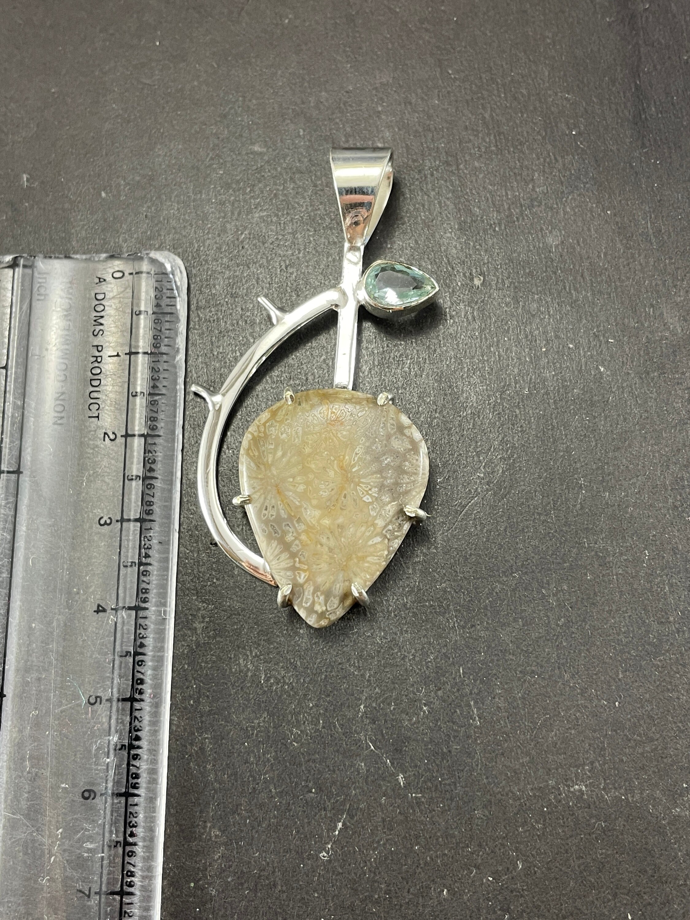 Beautiful Fossil Coral Pendant 925 Sterling Silver Coral Etsy