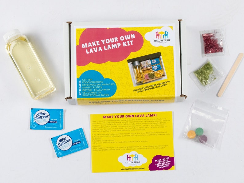 DIY Lava Lamp Kit Homemade Lava Lamp Kit Science Kid Kit Etsy