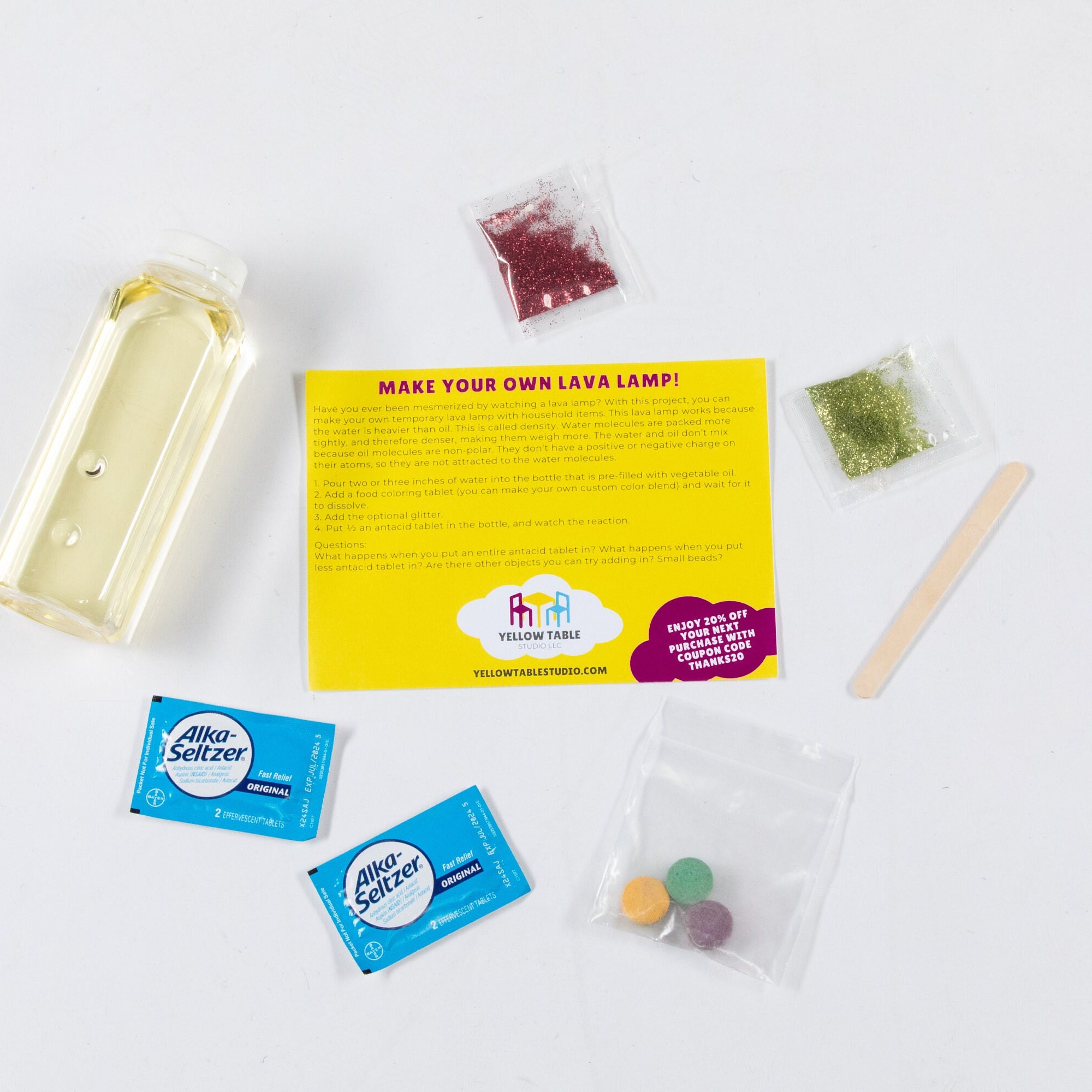 DIY Lava Lamp Kit Homemade Lava Lamp Kit Science Kid Kit Etsy