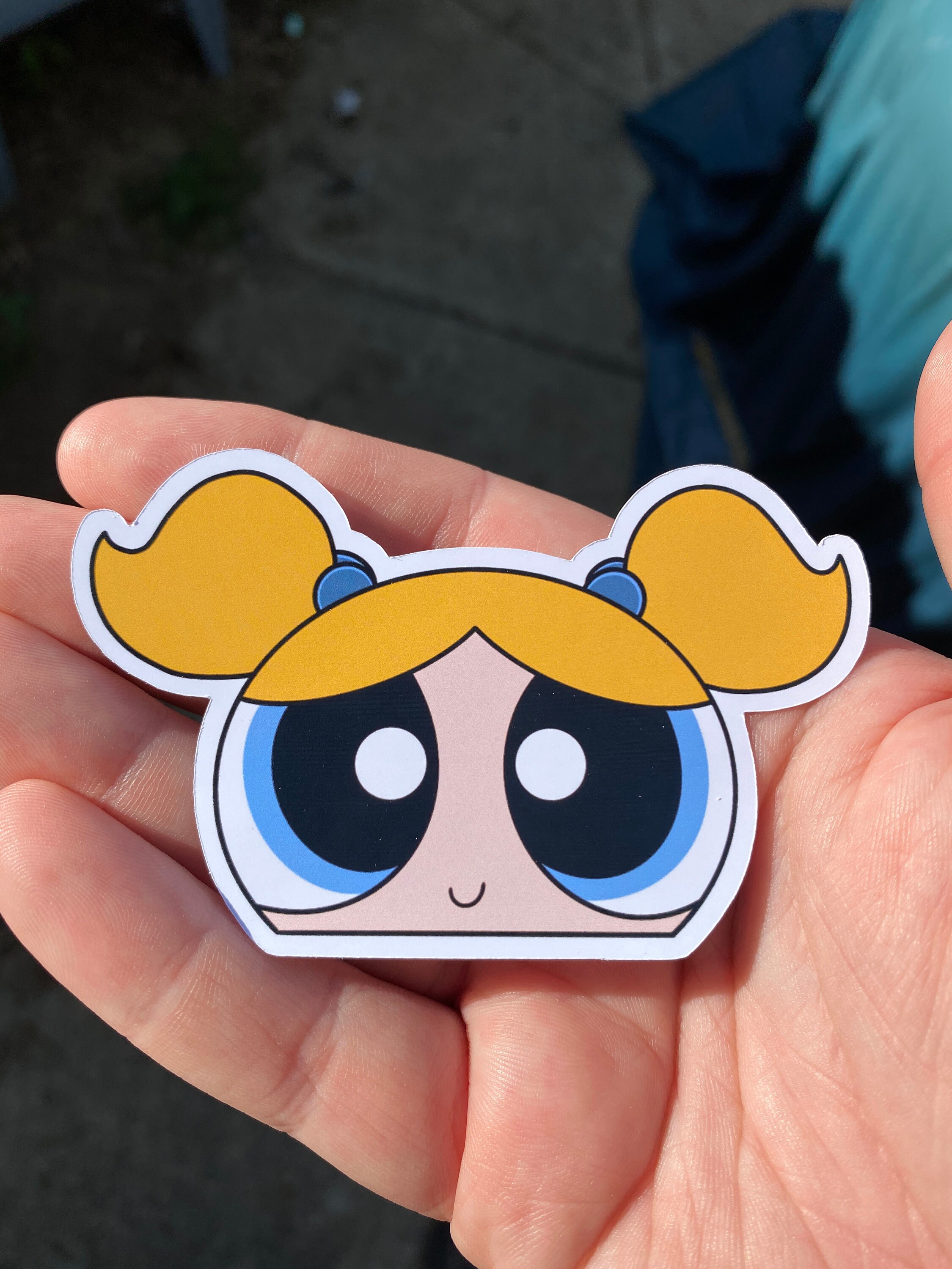 Bubbles Peeker Sticker Powerpuff Girls Etsy