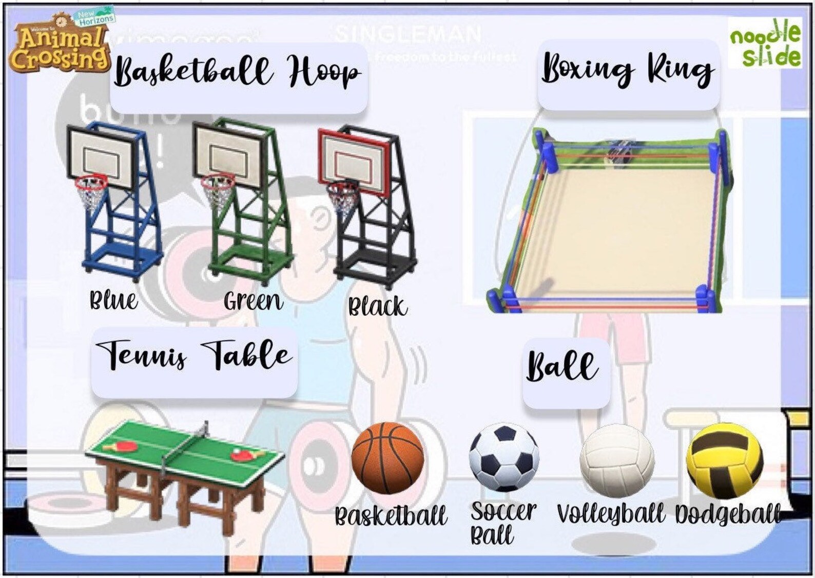 ACNH Gym Exercise Fitness Items Furniture Animal Crossing Etsy