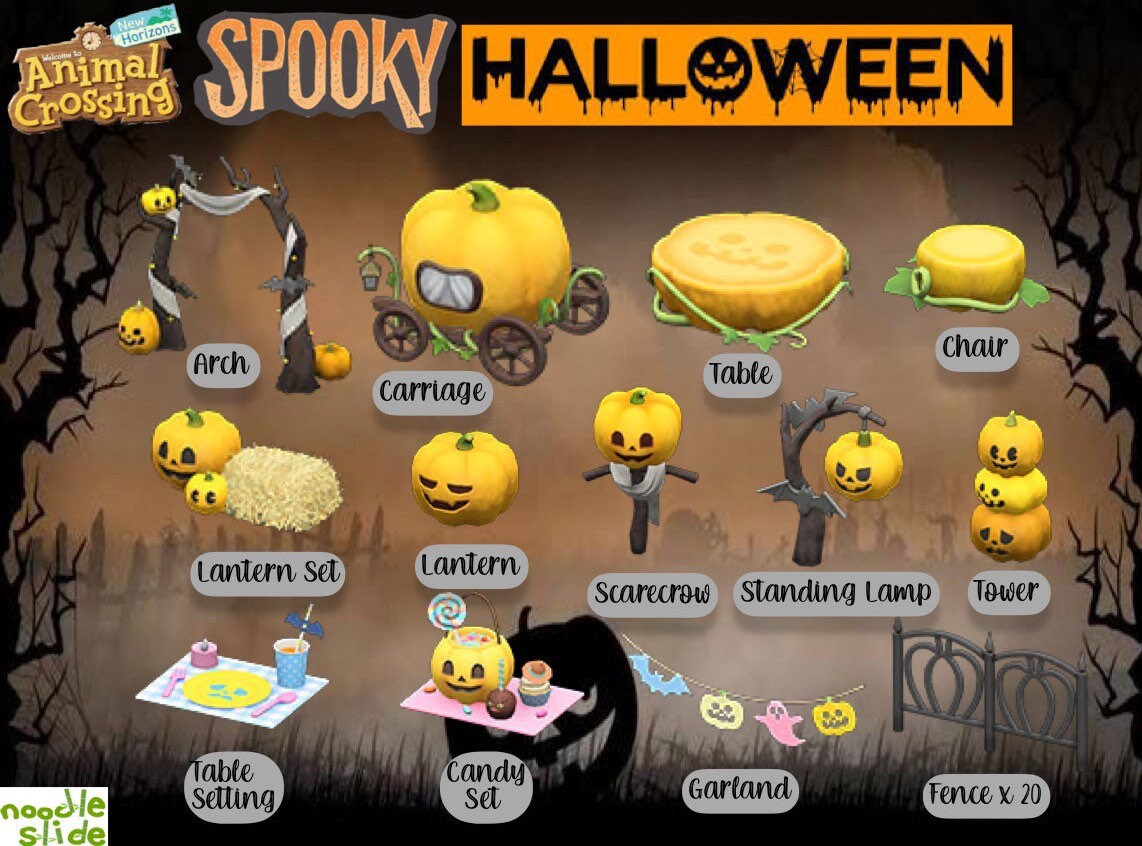 ACNH Halloween Spooky Items Furniture Animal Crossing Etsy