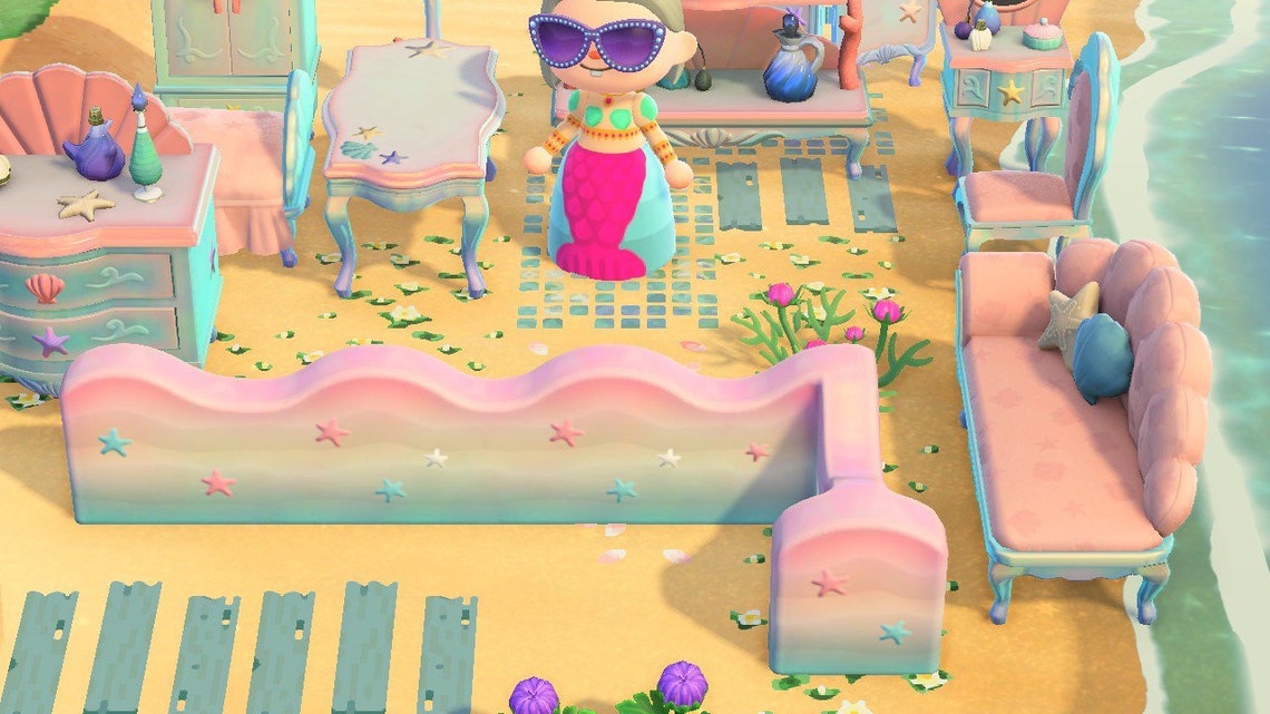 ACNH Mermaid Furniture Full Set Animal Crossing Items Etsy