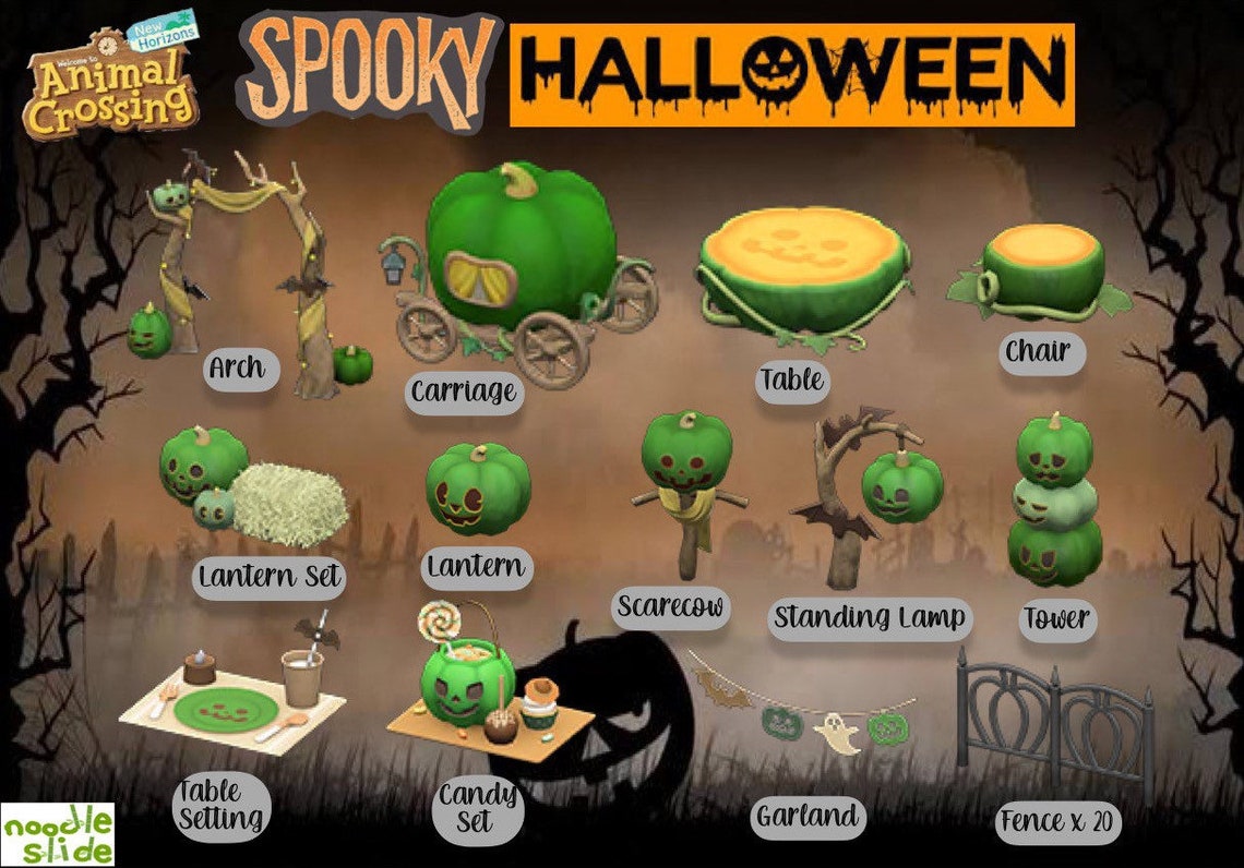 ACNH Halloween Spooky Items Furniture Animal Crossing Etsy