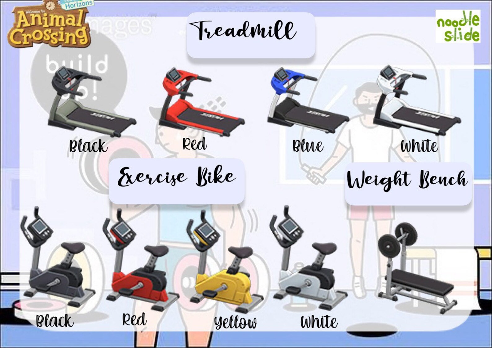 ACNH Gym Exercise Fitness Articles Meubles Animal Crossing Etsy