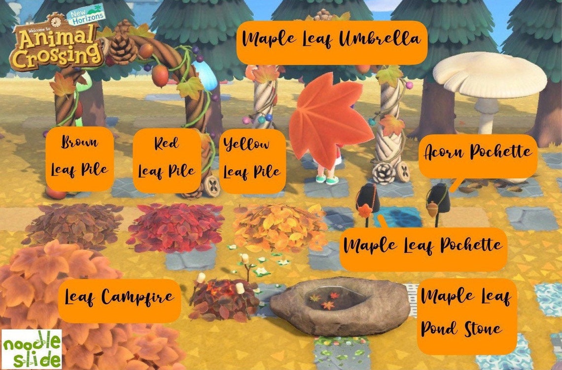 ACNH Fall/Autumn Items Acorn Pine Cone Furniture Maple Leaf Etsy
