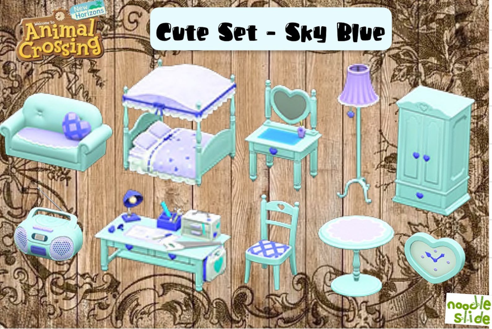 ACNH Cute Furniture Set Animal Crossing Items Etsy