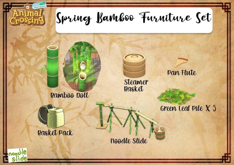 Animal Crossing Bamboo/Spring Bamboo Furniture Set ACNH Etsy