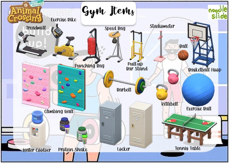 ACNH Gym Exercise Fitness Items Furniture Animal Crossing Etsy