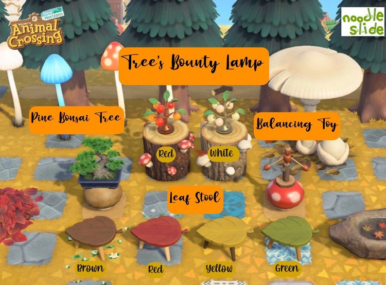 ACNH Fall/Autumn Items Acorn Pine Cone Furniture Maple Leaf Etsy