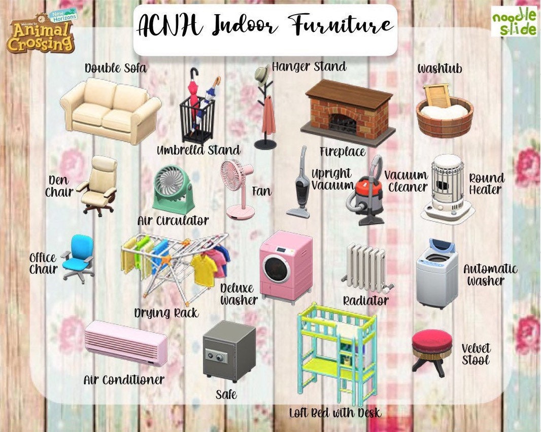 ACNH Indoor Furniture Houseware Items Animal Crossing Etsy