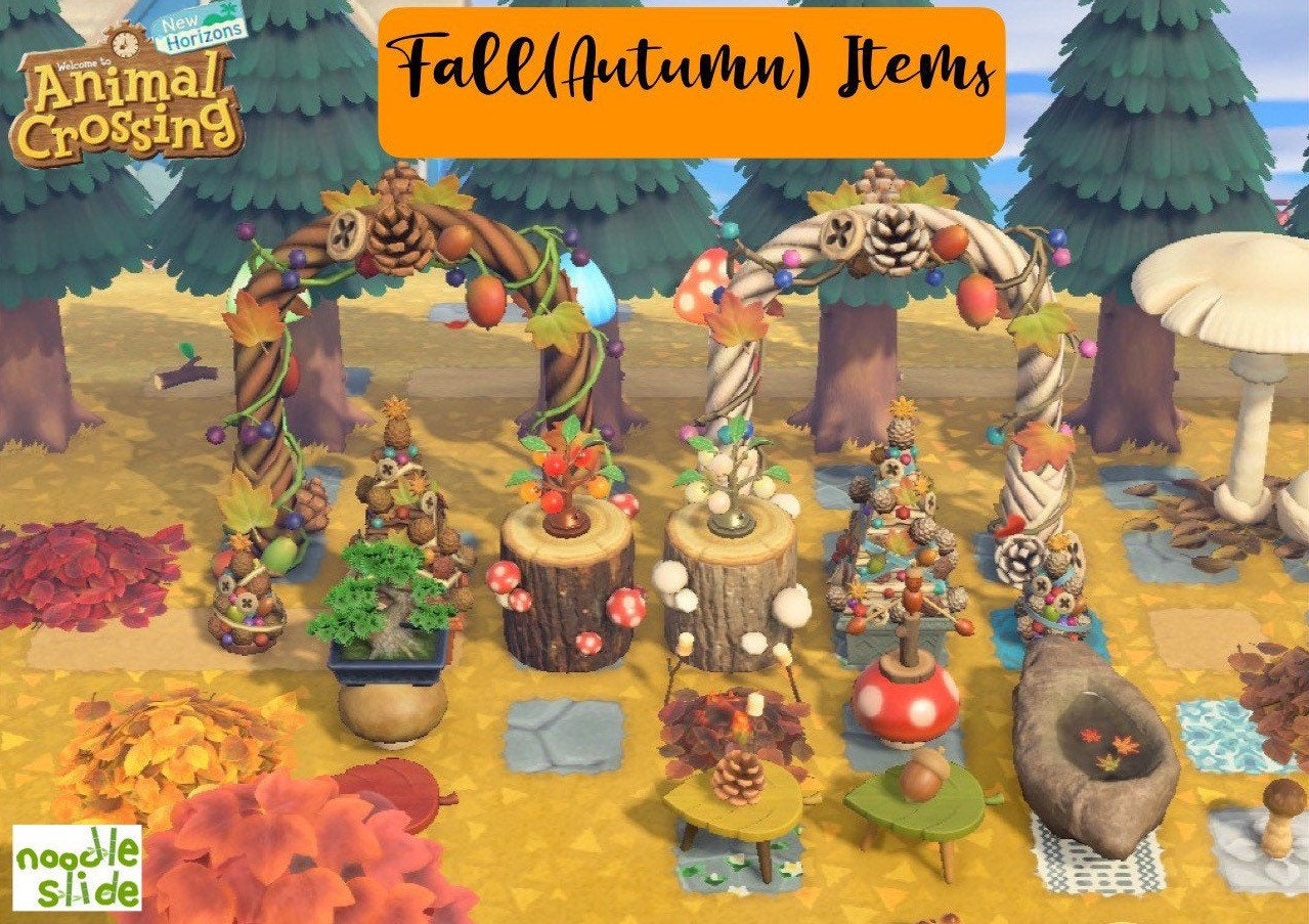 ACNH Fall/Autumn Items Acorn Pine Cone Furniture Maple Leaf Etsy