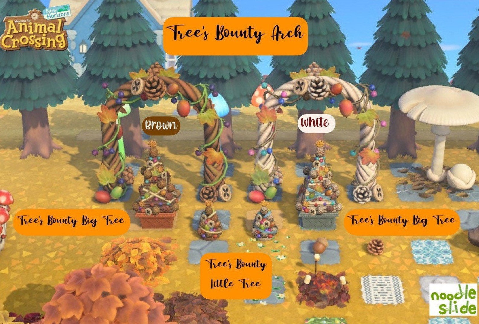 ACNH Fall/Autumn Items Acorn Pine Cone Furniture Maple Leaf Etsy