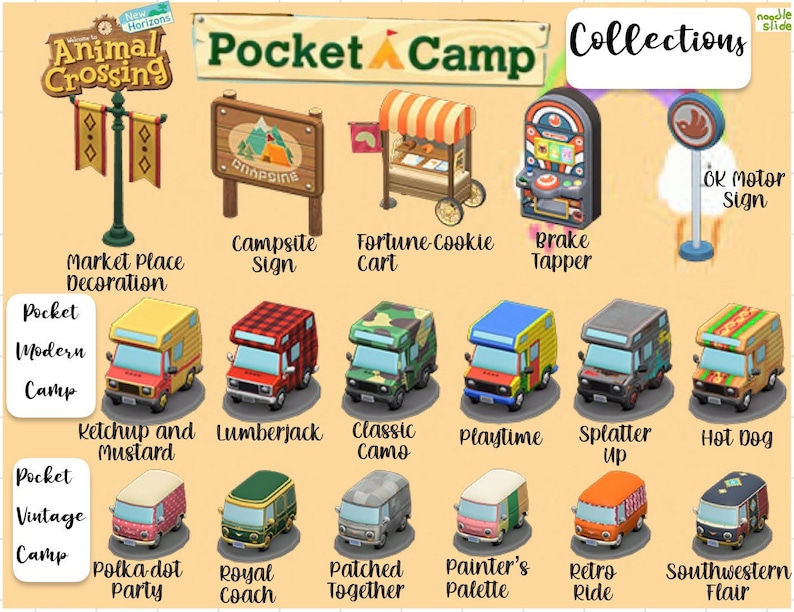 ACNH Pocket Camp Items Collection Animal Crossing New Horizon Etsy
