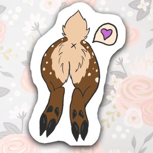 Stickers pluizige kont - hert