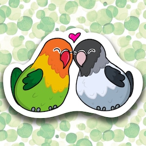 Chonky Bird Sticker - Lovebird Pair - Birb - Borb - Birds