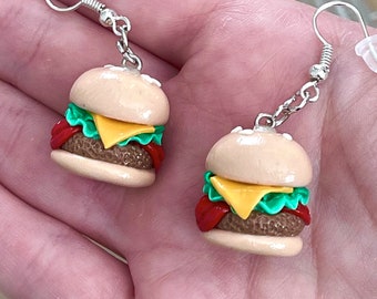 cheeseburger earrings