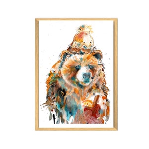 winter bear poster mountain decoration