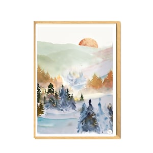 autumn winter mountain poster