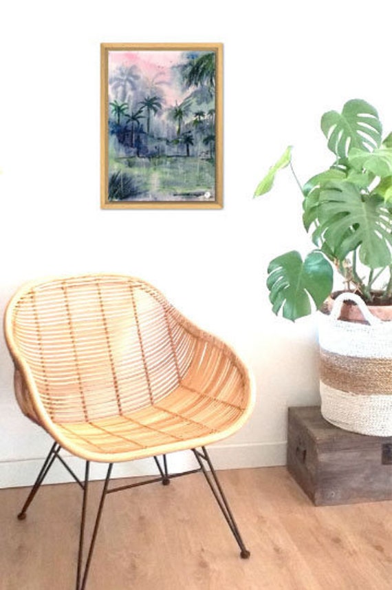 Affiche Palmier - Affiche Jungle Affiche Aquarelle Déco Voyage