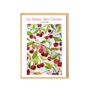 affiche cerise deco basque personnalisable