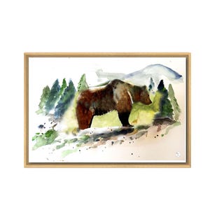 affiche ours- illustration ours - déco montagne - déco chalet