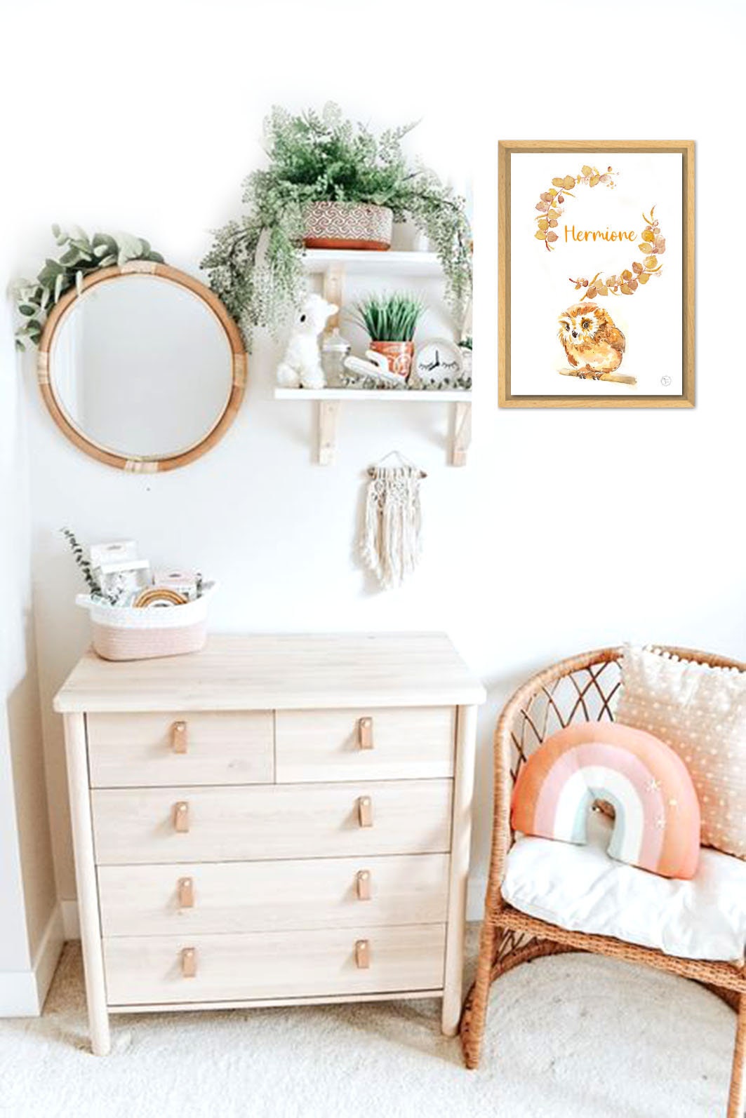 Affiche Chouette - Décoration Enfant Affiche Naissance Animal Forêt