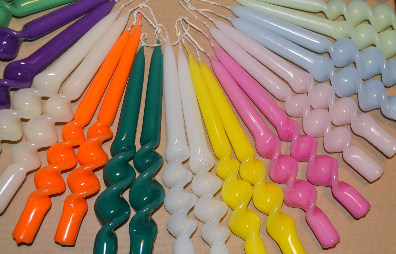 Spiral Twisted Taper Candle pastel candle dinner candle Etsy