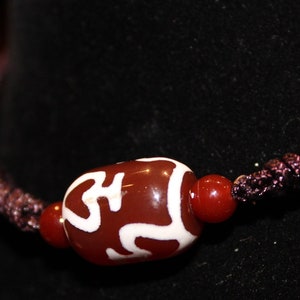 Vintage Antique Tibetan Dzi Beads agate (red) "4 Aquarius" Bracelet buddhism amulet