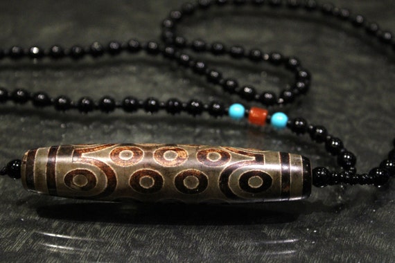 Vintage Antique Tibetan Dzi Beads Necklace Agate … - image 2