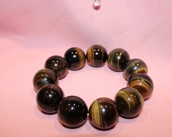 Natural Tiger's eye Beaded Bracelet Grade AAA