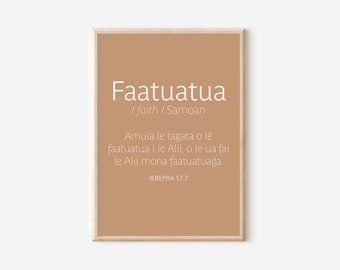 Faatuatua Samoan Bible Verse Print