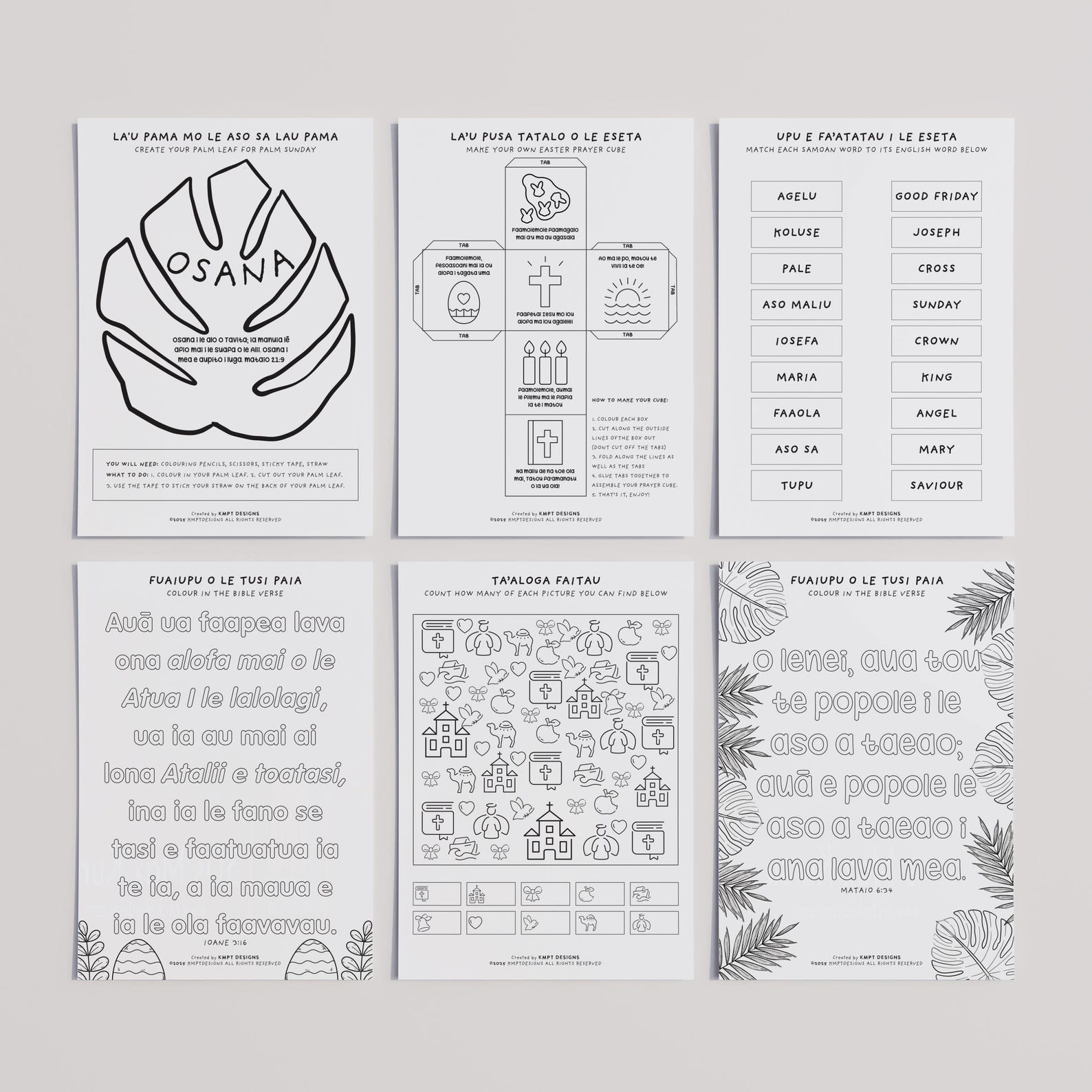 Samoan Easter Kids Activities Sheets | Handwriting and Colouring ...