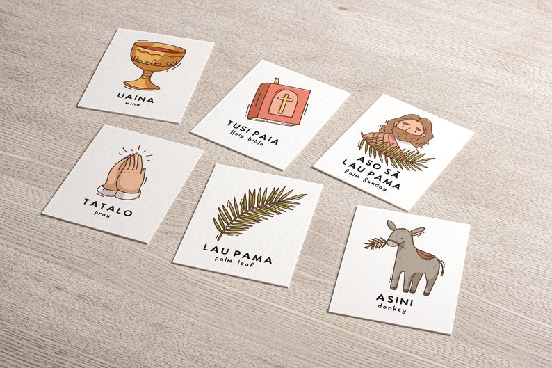 Samoan Easter Words Flashcard Printable | Holy Week Learning in Samoan ...
