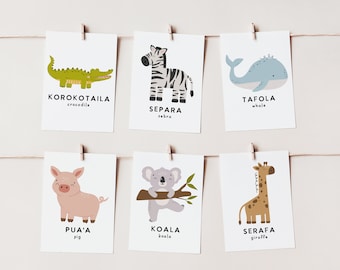 Samoan Animals Flashcard Printable | Samoan Learning Cards